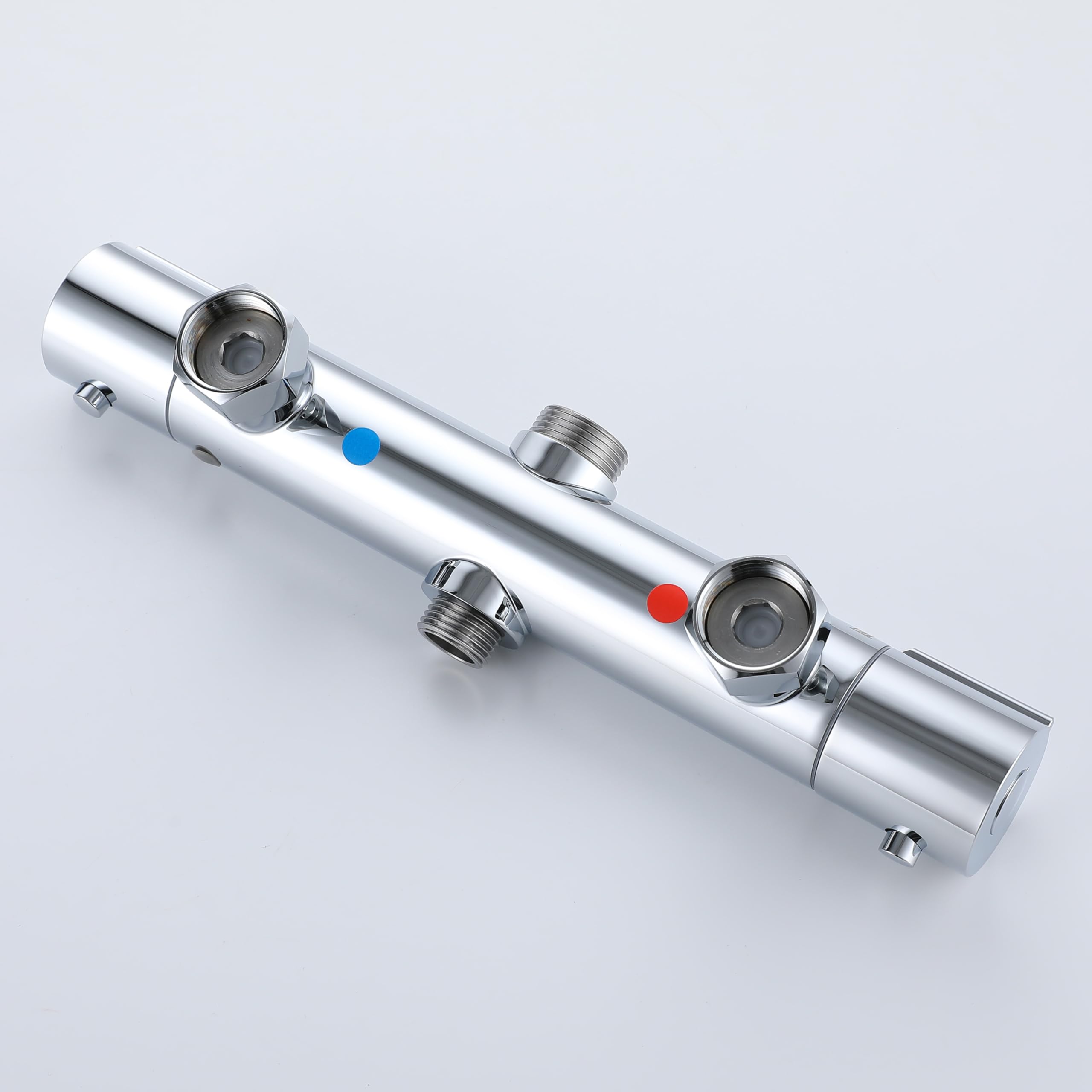 Columna de Ducha Termostática Regulable 720-1250mm Redondo Rociador de Mano 3 Tipos de Chorro Cuadrada Alcachofa de Ducha Lluvia para Baño