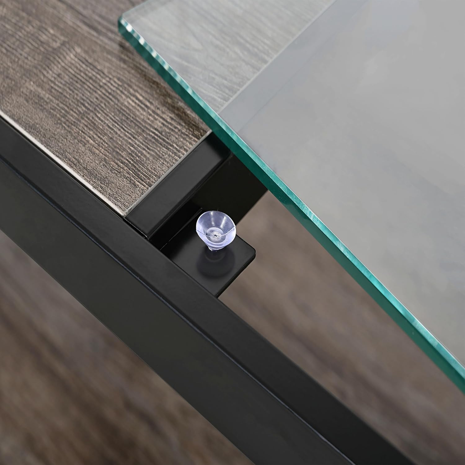 Bellemave Coffee Table for Living Room, Modern Industrial Center Table with Tempered Glass&Wood MDF Top, Tea Table with Storage Shelf, X-Frame Metal Support, 40 inch, Easy Assemble, Coffee