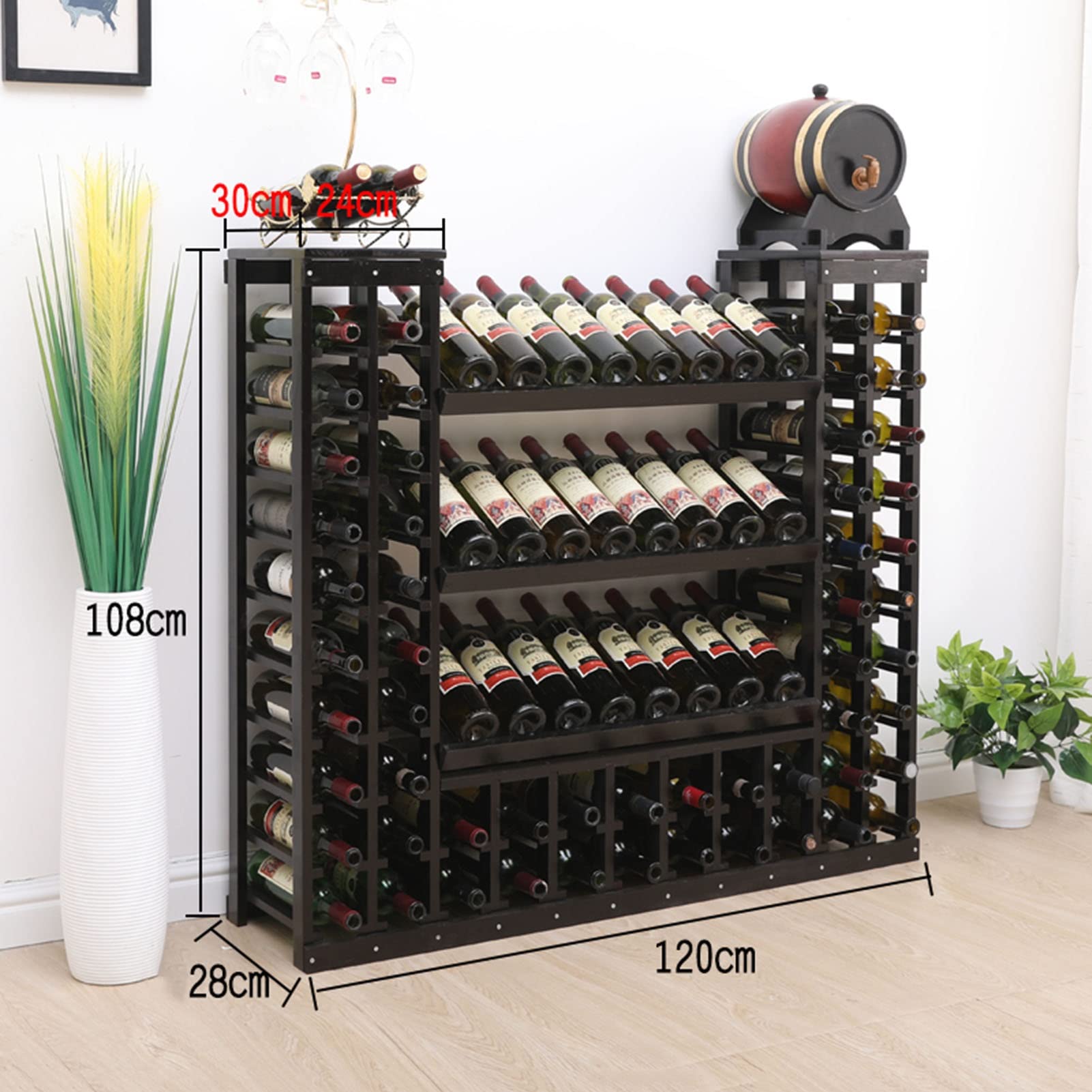 Botellero de madera con soporte para botellas: enfriador de vino de madera para bar/mostradores, armario de partición para botellas de vino Sto Slish Wine Sto Solut
