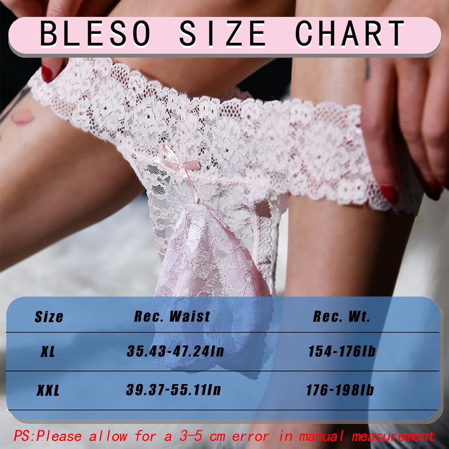 Mens Sissy Panties Femboy Men's Lace Thong - Feminine Underwear for Men with JJ Sleeve & Egg Pouch Low-Rise Lingerie - Image 7