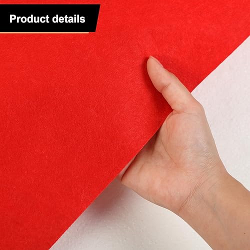 Miniatura 5 de Preboun Alfombra roja de 2.6 x 30 pies para fiesta, alfombra de pasillo de 120 GSM con cinta de fieltro para Halloween, Navidad, Acción de Gracias,