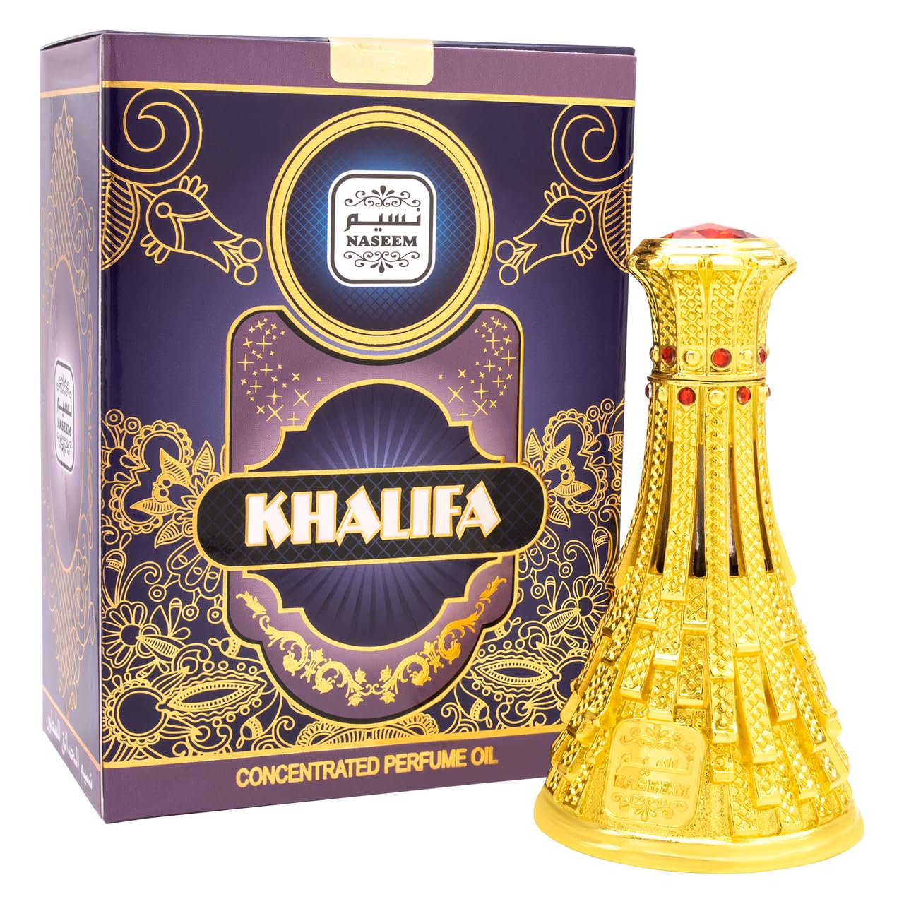 NASEEM Khalifa Eau De Parfum 15ml - Premium Unisex Perfume Oil with Subtle Woody, Floral, and Vanilla Notes - Long Lasting Luxury Arabian Fragrance for Men and Women