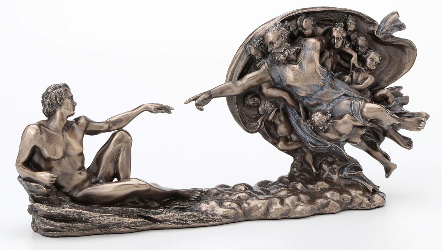 Veronese Design 4.5 Inch Genesis The Creation of Adam Sistine Chapel Michelangelo Great Art Religious Antique Bronze Statue