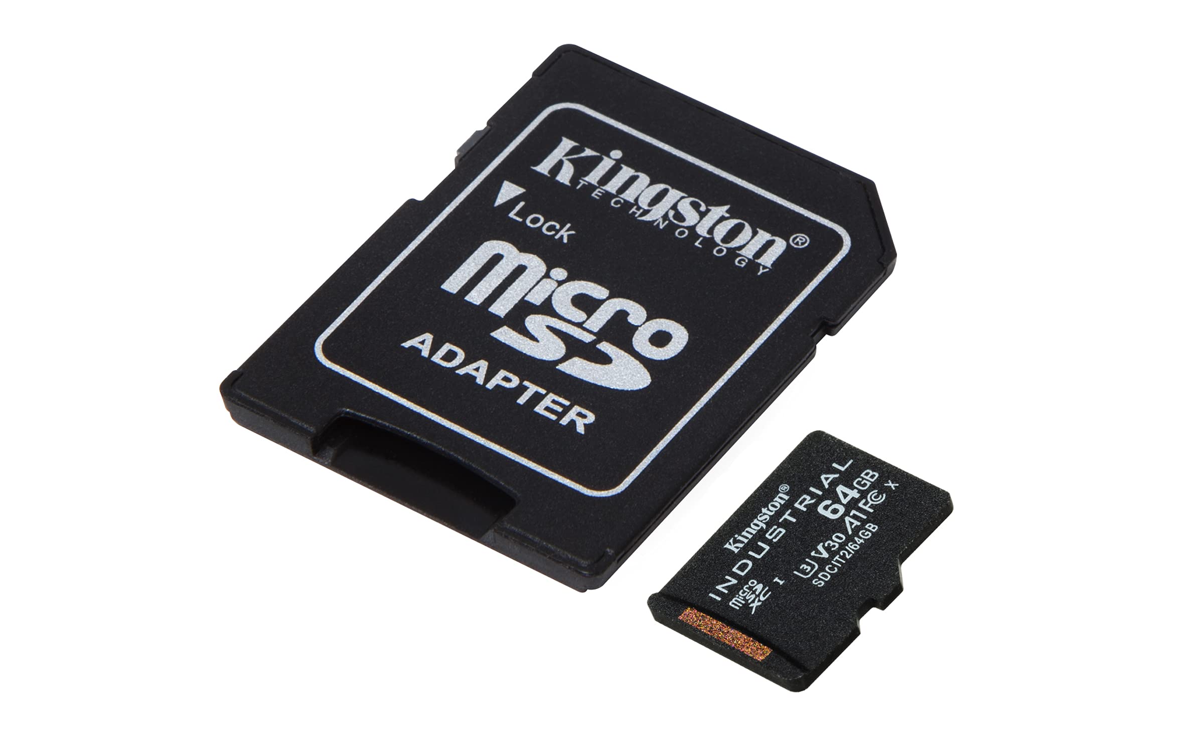 Kingston Industrial microSD - 64Go microSDXC Industrial C10 A1 pSLC carte + adaptateur SD - SDCIT2/64GB