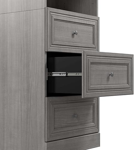 Miniatura 5 de Bestar Organizador versátil de armario con cajones, armario pequeño gris platino de 25 pulgadas con almacenamiento y estantes para dormitorio, baño,