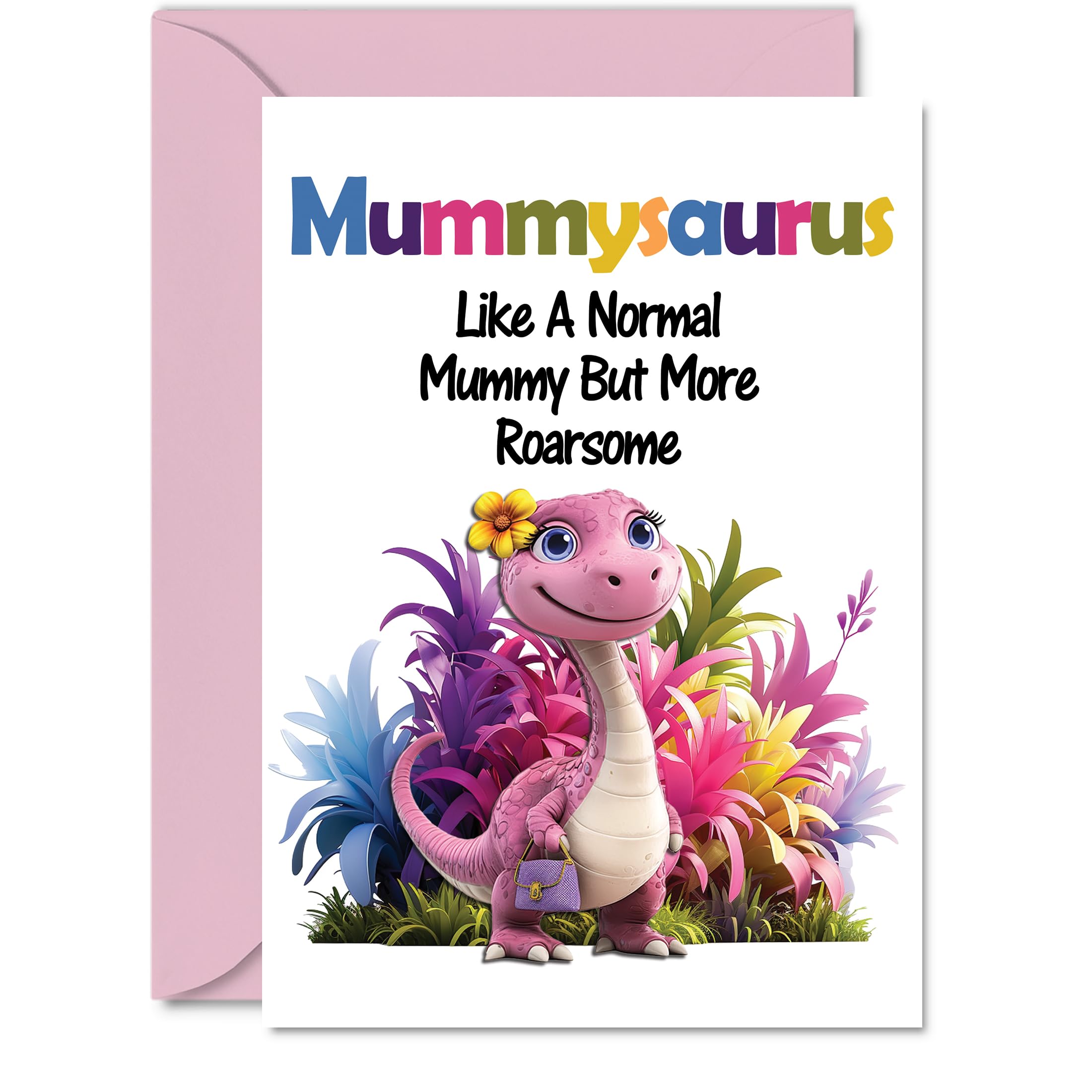 Mummy Birthday Card - Roarsome Mummysaurus - Happy Birthday Card for Mummy Mum from Son Daughter, A5 Dinosaur Bday Greeting Cards