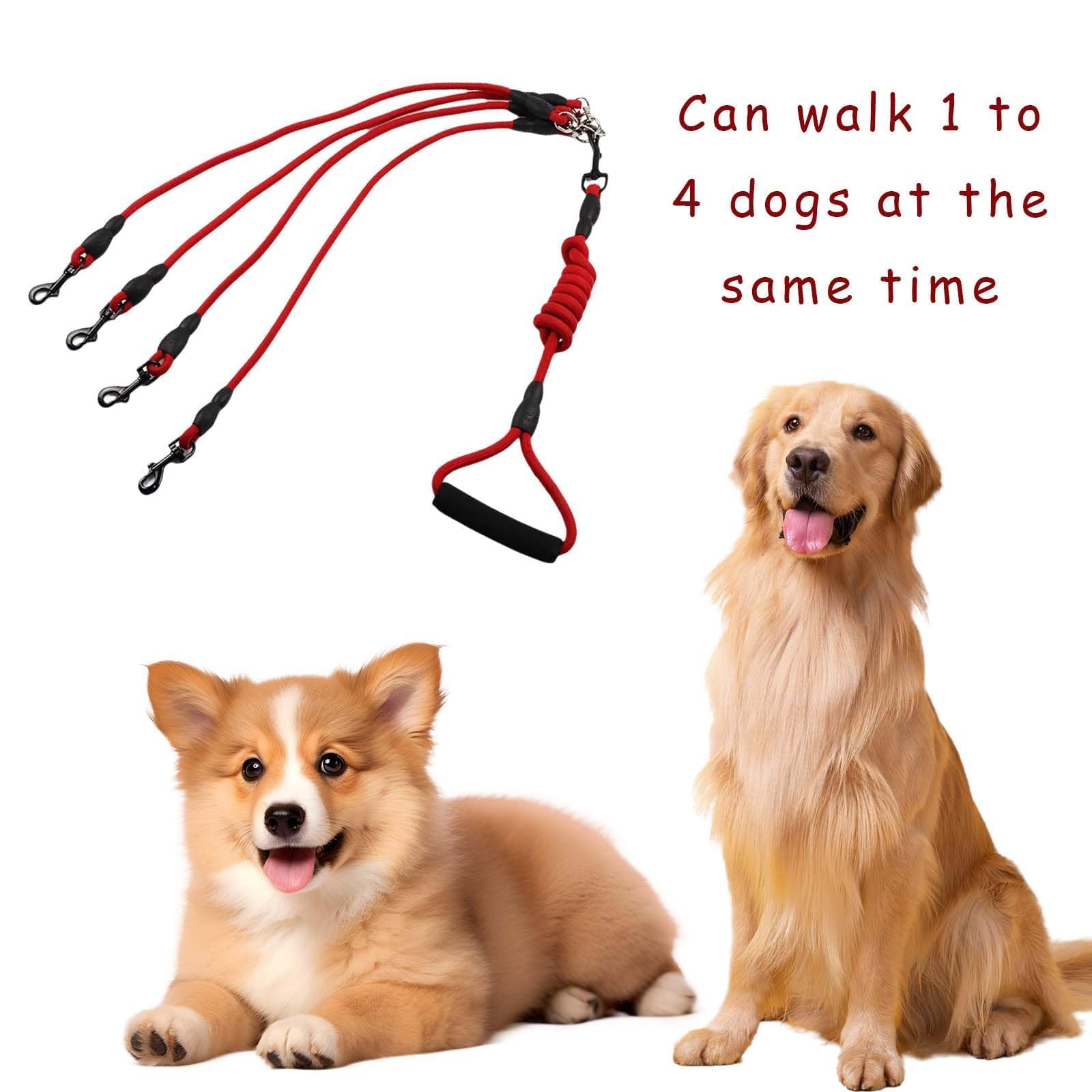 Nylon Guinzaglio Cani,4 in 1 Cane Guinzaglio,Guinzaglio multifunzione,Guinzaglio per Cani regolabile,Multi Guinzaglio per Animali Domestici, per passeggiate ed escursioni con animali domestici（rojo）