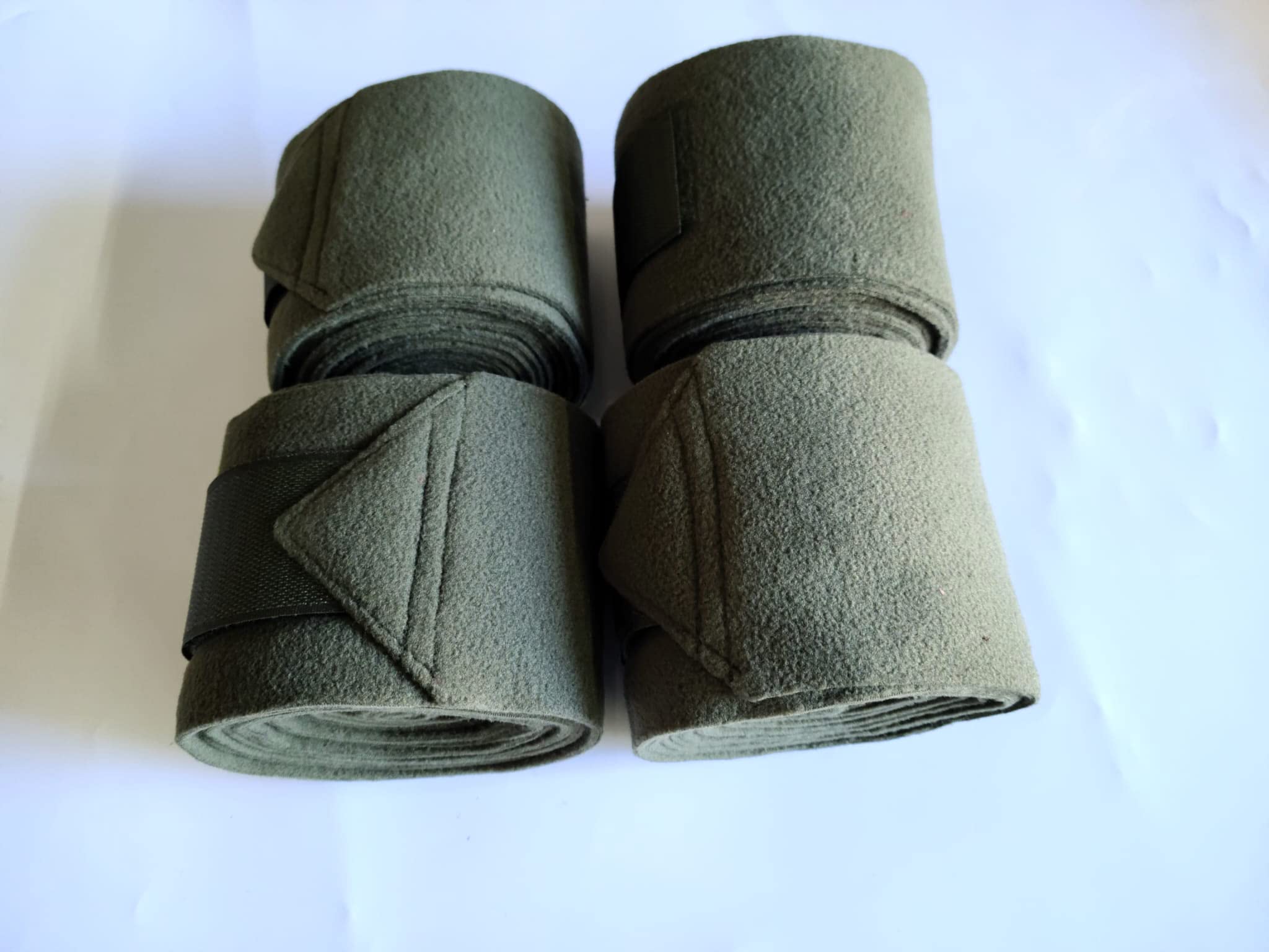 Fleece Horse Polo Wraps Set of 4 Bandages (Olive Drap)