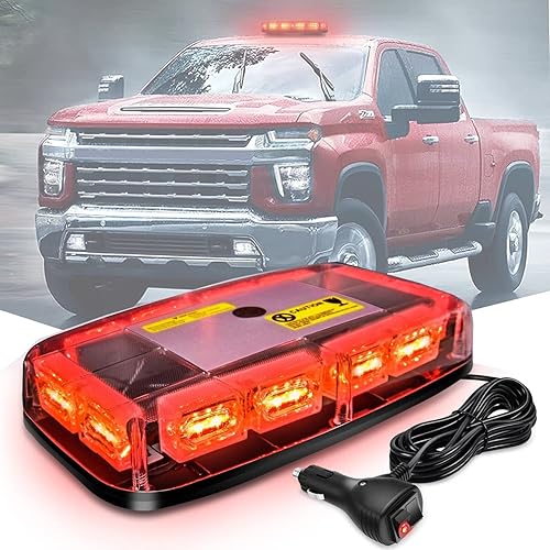 Miniatura 3 de TOPKU Barra de luces estroboscópicas de emergencia de 11 pulgadas, LED de 12-24 V, alta visibilidad, advertencia de seguridad, barra de luz