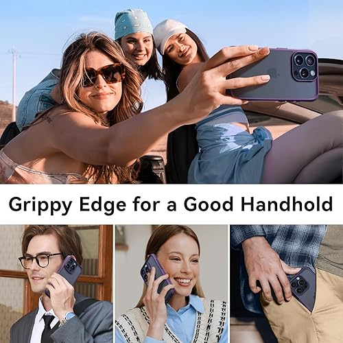 Miniatura 6 de Mkeke Funda para iPhone 15 Pro, no amarilla protección de grado militar a prueba de golpes, para Apple iPhone 15 Pro 2023, color morado