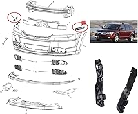Vista 3 de Soporte de parachoques delantero, 1 par izquierdo y derecho compatible con Dodge Journey 2009-2017 5178411AD 5178410AD CH1032105 CH1033105