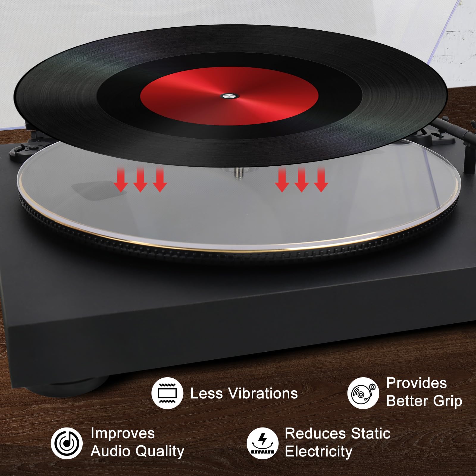 Clear Acrylic Turntable Platter Mat for All Vinyl Player 12" Anti Vibration Record Slipmat by Gartopvoiz - Image 4