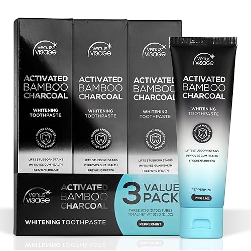 Miniatura 8 de Venus Visage Pasta de dientes de carbón activado para blanquear  Pasta dental eficaz para blanquear los dientes para manchas superficiales  Sabor a