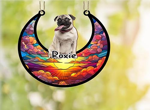 Vista 193 de LOVELYPOD Adorno de Navidad personalizado de perro pastor alemán, atrapasoles conmemorativo, adorno de Navidad de pastor alemán con nombre, pérdida