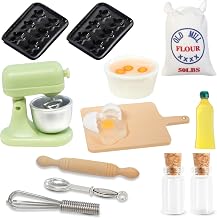 Gnome Door Accessories, 13 Pieces Gnome Baking Set, 1/12 Gnome Accessories Baking, Miniature Dollhouse Eggs, Rolling Pin, Olive Oil, Flour Sack, Whisk Kitchen Baking Set, Christmas Gnome Accessories