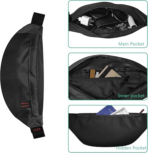 Miniatura 5 de NZII Riñonera deportiva, para hombres y mujeres, bolsa ligera, para correr, ciclismo, senderismo, viajes, Y9B Azul, talla única , Corredores