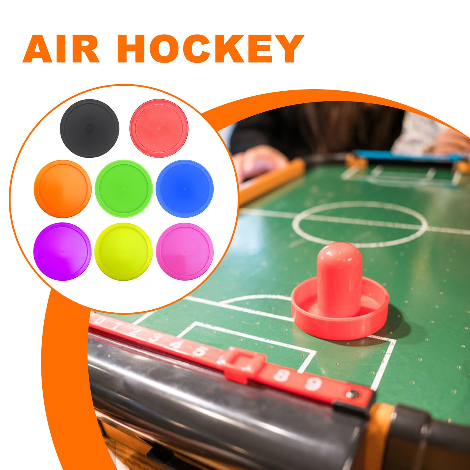 Lot de 8 palets de hockey sur glace multicolores pour jeux de table | Accessoires de rechange lumineux, légers, , flexibles, lisses pour et adultes, divertissement à domicile, sports