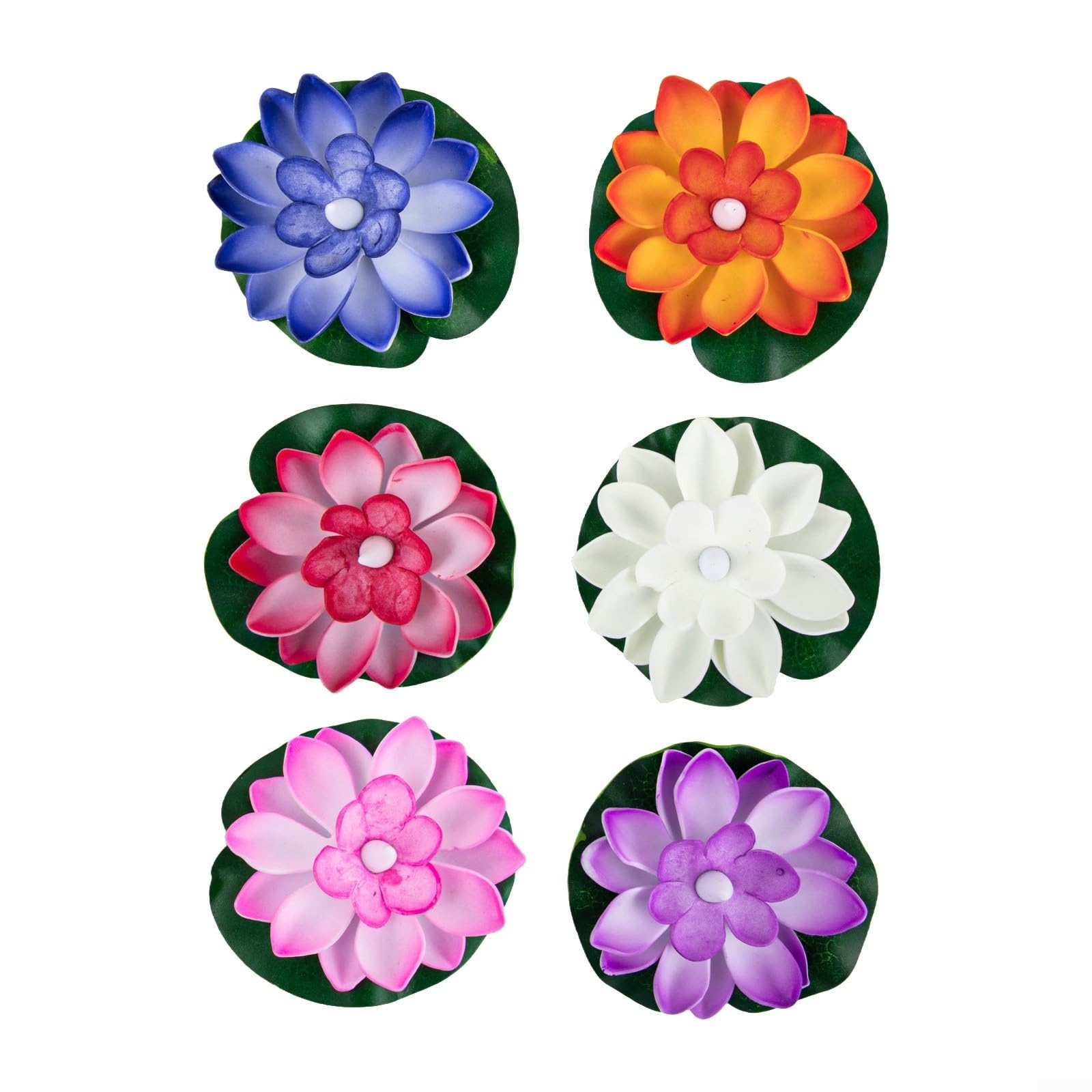 RANRAO 6-Pack Multicolor Lotus LED Night Lights with Floating Design and Sensor Technology for Garden, Pond and Festival Decoration(A)