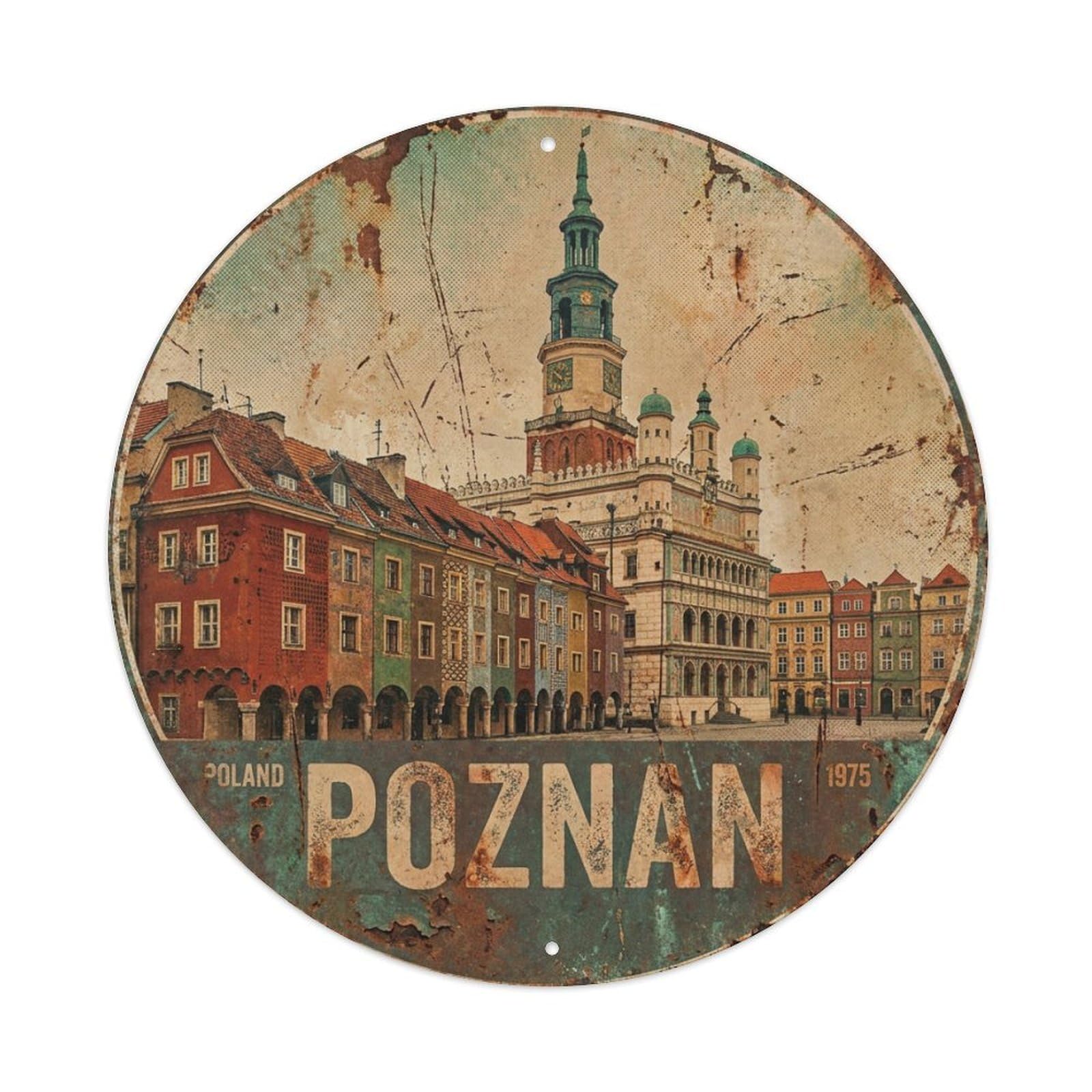 Galvaxio Style Poland Retro Travel Poznan Metal Tin Sign
