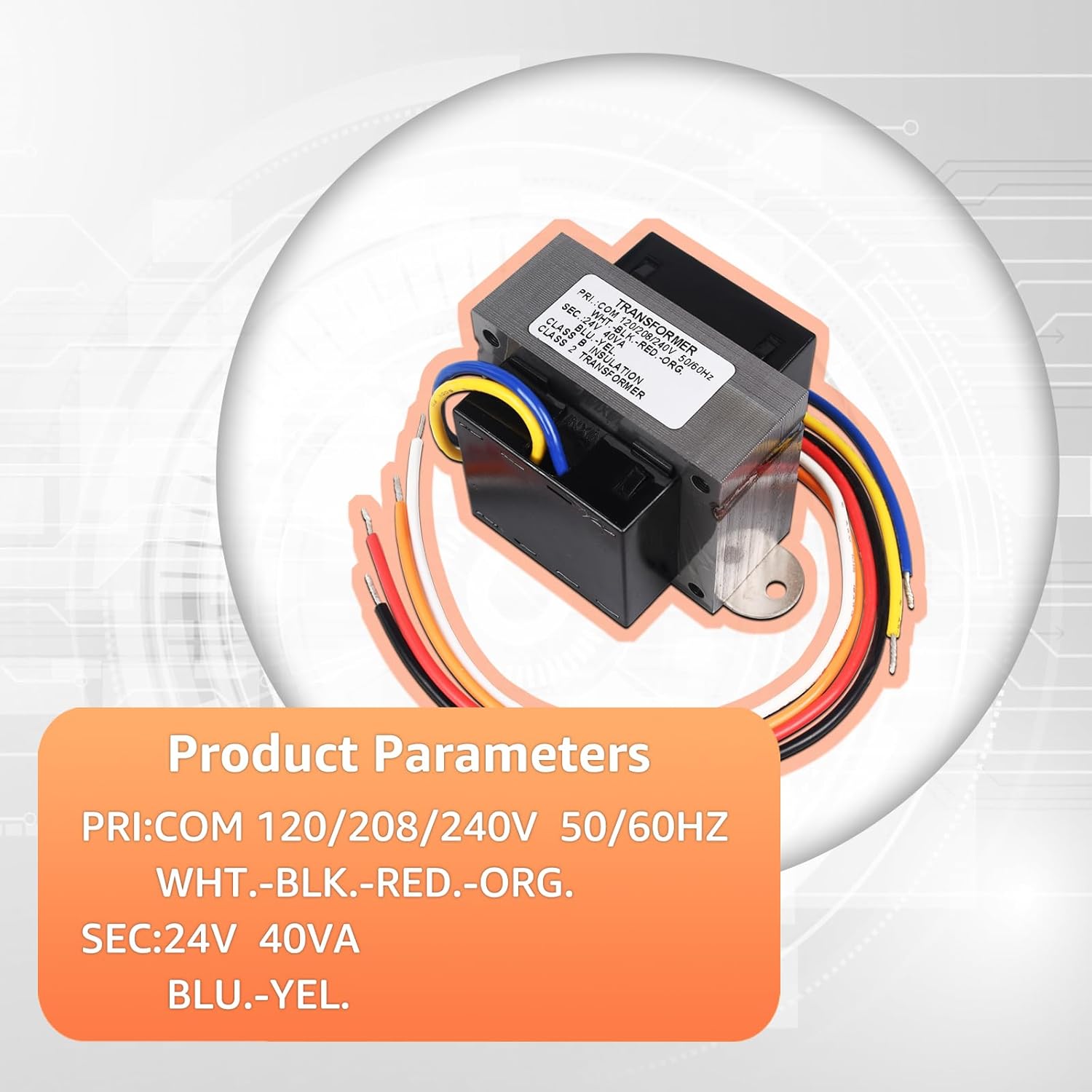 50354 Transformer 120/208/240V to 24V 40VA,Replacement for Motors Armatures 50354 Transformer