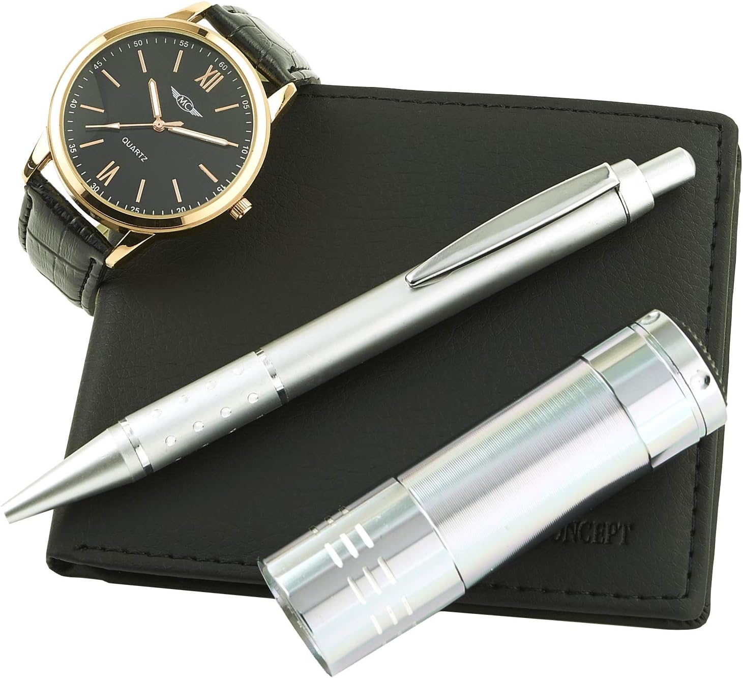 montre-concept Man with Torch, Wallet and Watch Gift Set Pen clp-1146-noir-or-rose Reference