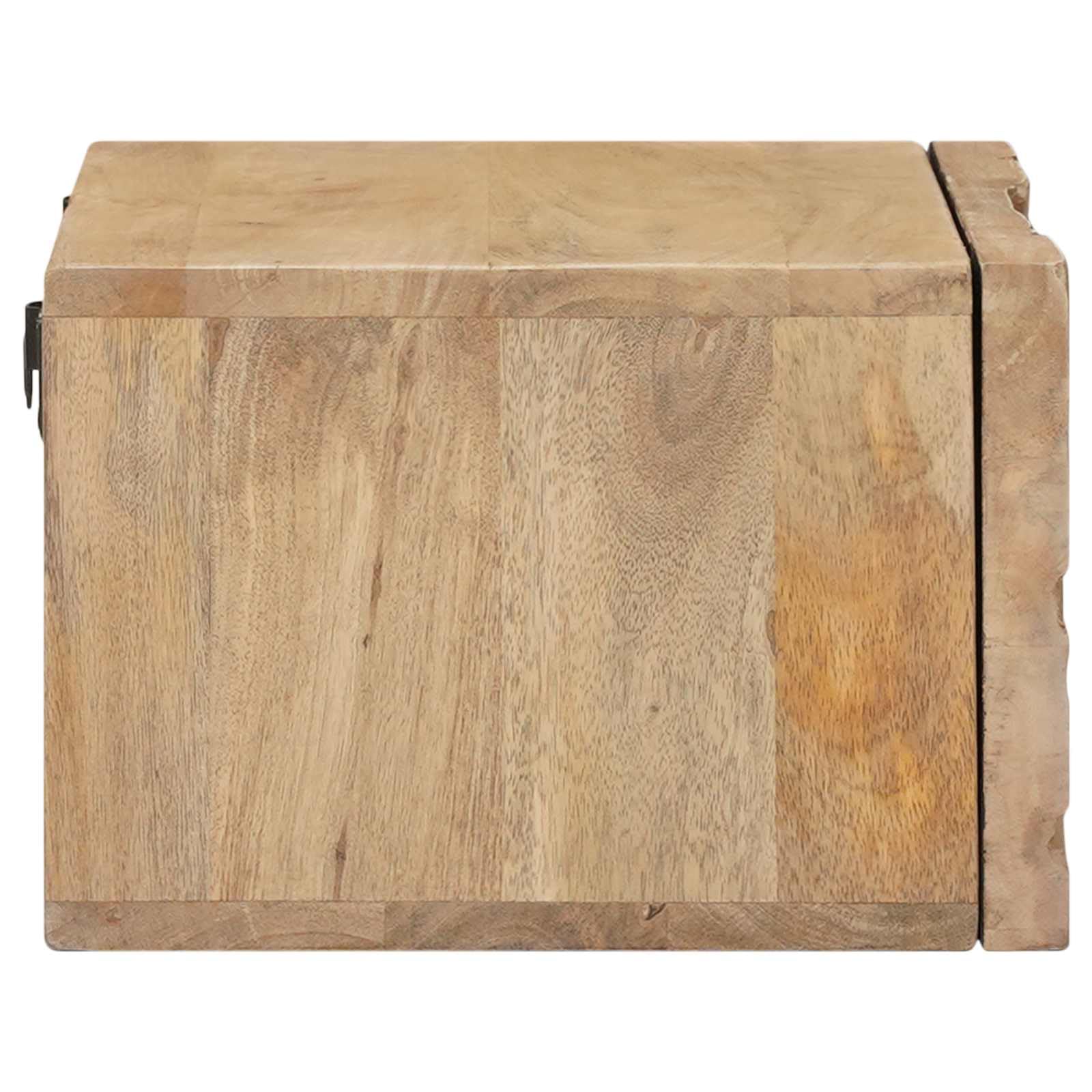 Comodino da parete in legno di mango, marrone teak, 40 x 30