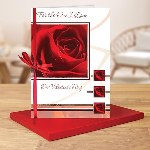 Miniatura 2 de Designer Greetings Tarjeta de recuerdo de gran tamaño para el día de San Valentín en caja de regalo, para el que amo (tarjeta de recuerdo de 12.5 x