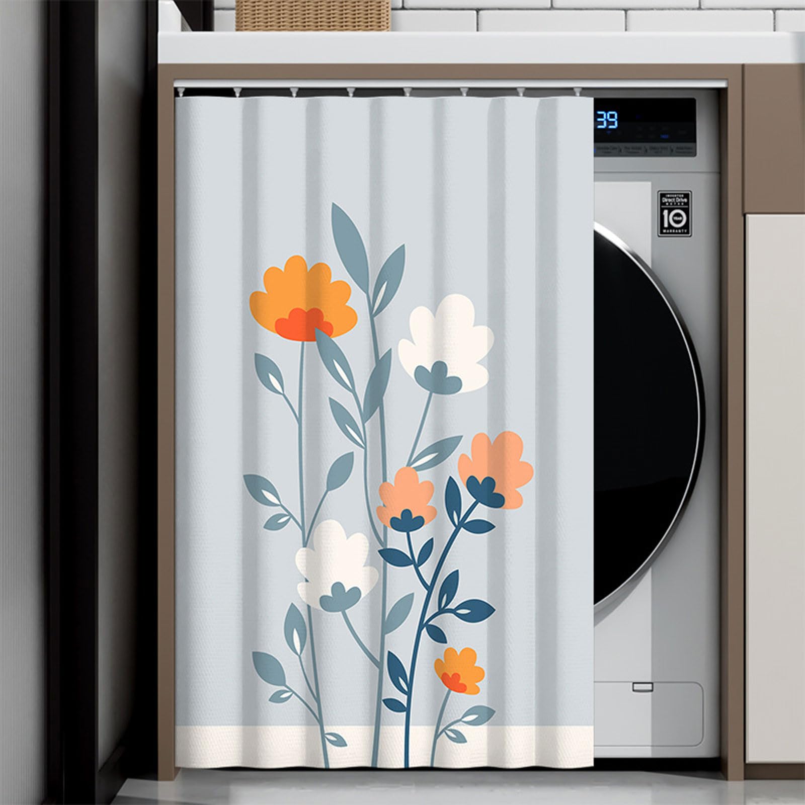 Wansiman Rideau en Tissu Anti-poussière,Rideau sous Evier,Rideau D'Armoire à Chaussures,Rideaux D'éTagèRe,Rideau De Porte Rideaux Armoire,pour Armoires à Chaussures,Machine à Laver,éTagèRe