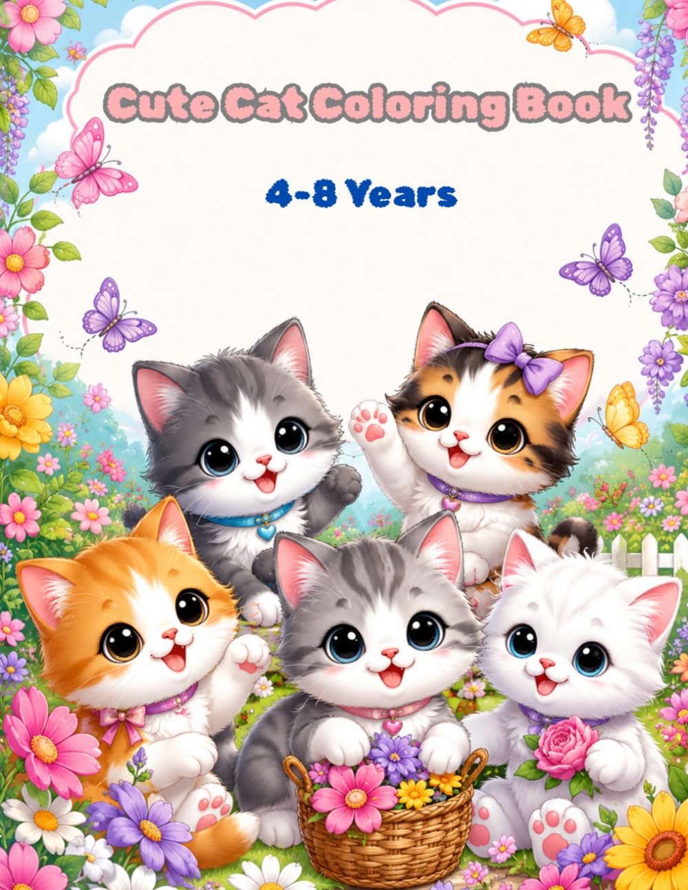Adorable Cats Coloring Book for Kids: 30 Fun and Easy Cat Coloring Pages for Ages 4-8 | Reading, Gardening, Cooking, Sports, Birthday Parties, Outdoor Adventures, and More