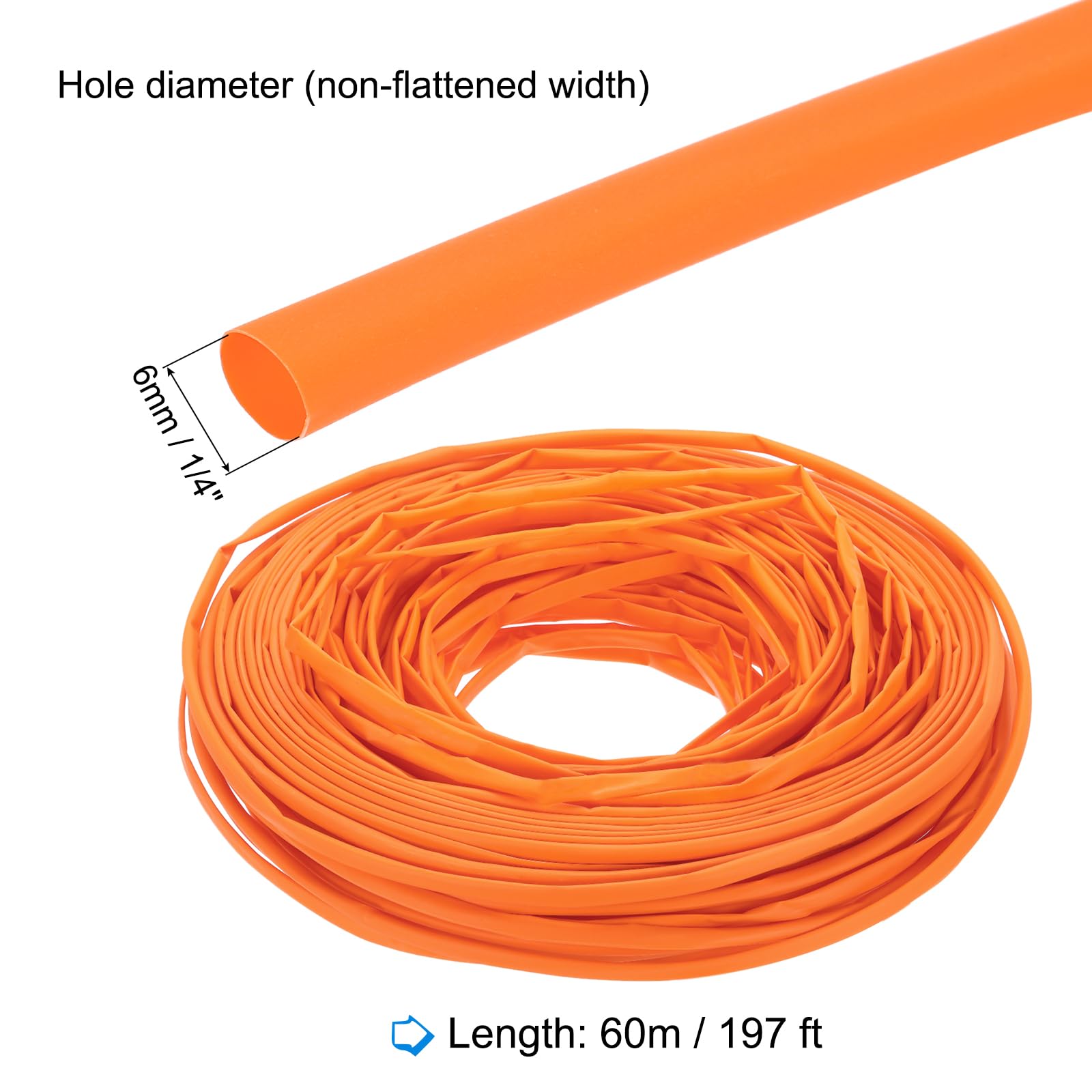 Guaina termorestringente, diametro interno 1/24", lunghezza 75,9 m, rapporto 2:1, poliolefina, guaina termorestringente per isolamento dei cavi elettrici, gestione dei cavi, nero