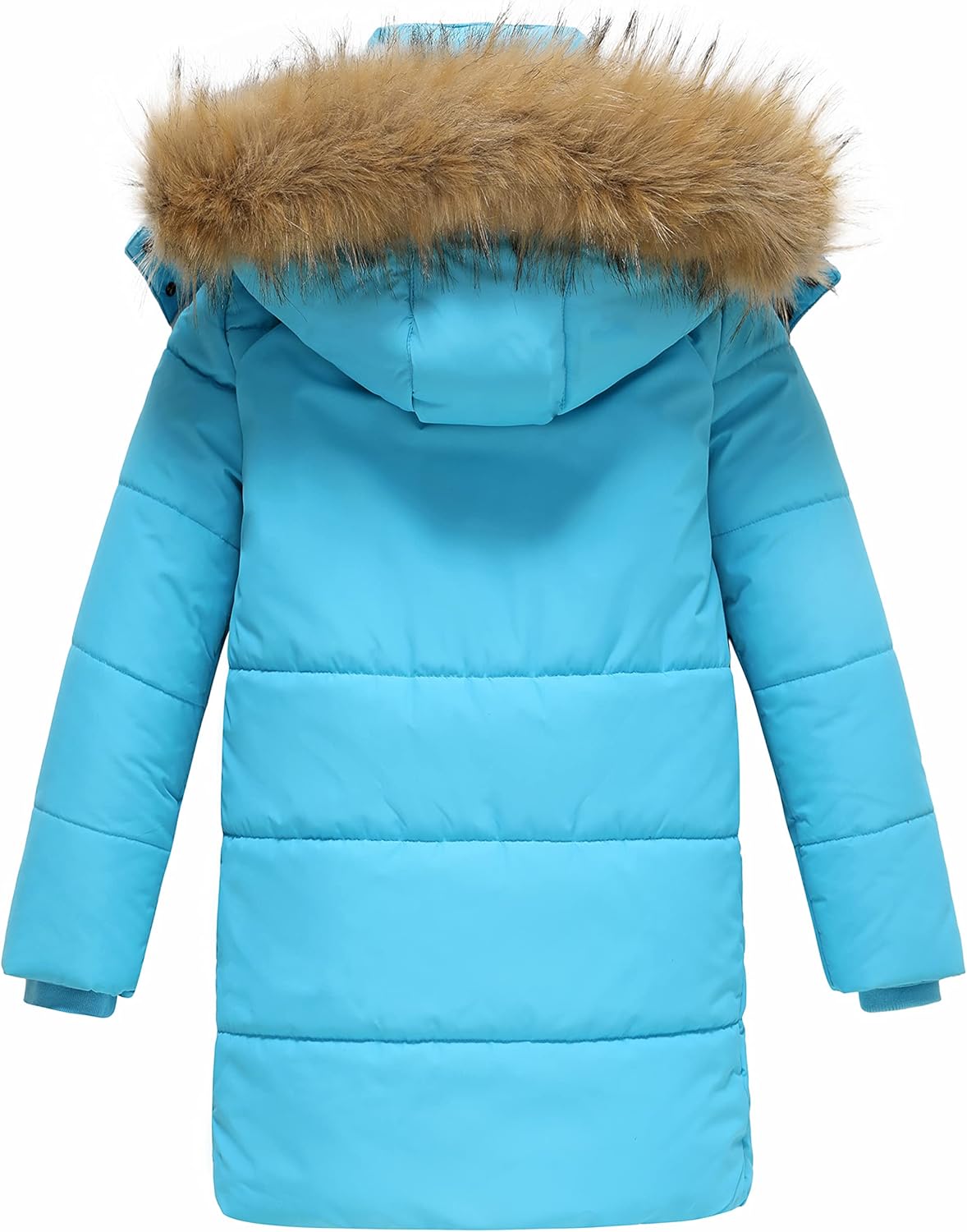 wantdo Girls' Waterproof Winter Coats Long Fleece Parka Snow Ski Jacket Light Blue 14-16