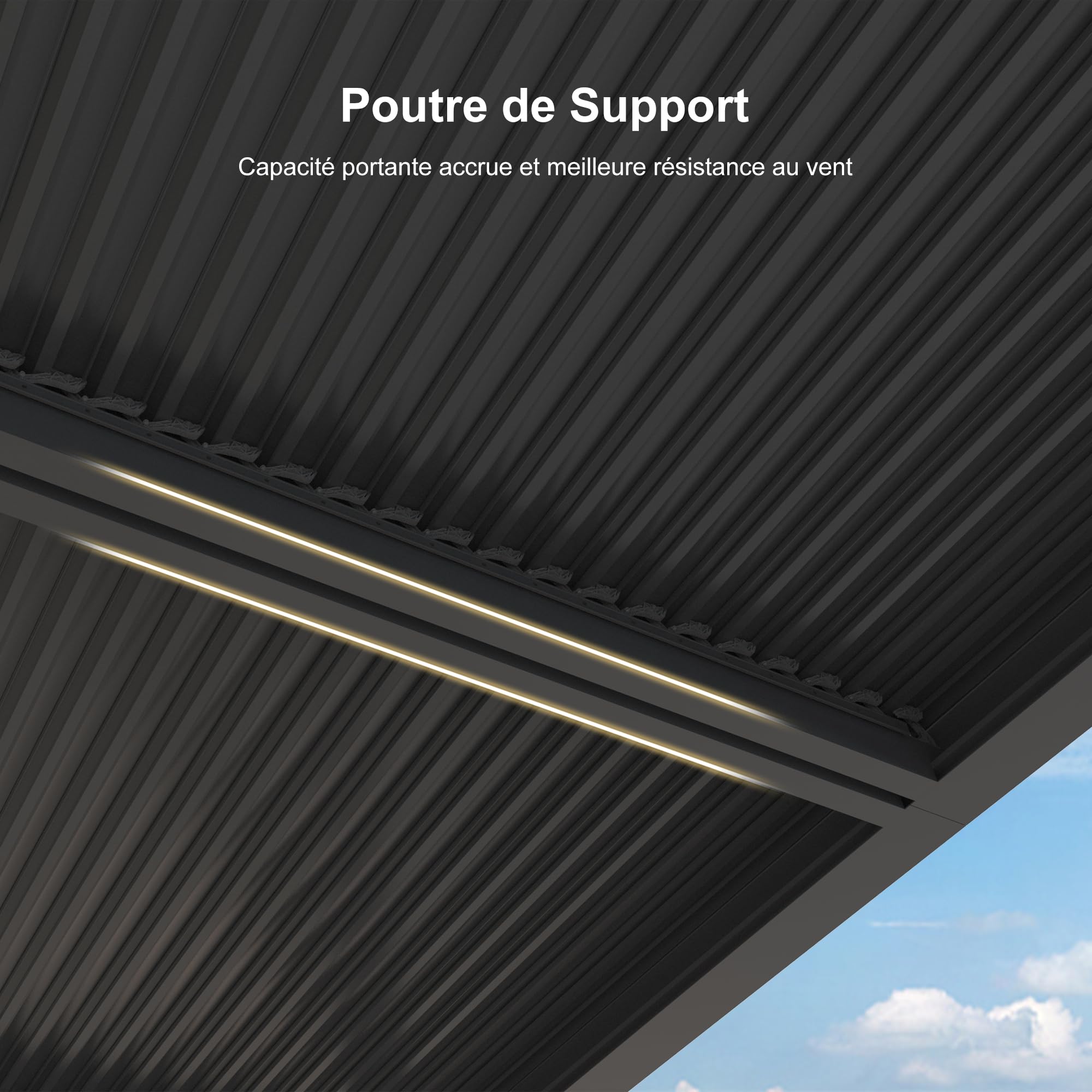 Pergola bioclimatique 4 x 3,3 m – Lattes réglables en aluminium de 13,2 m² – Auvent de jardin parfait pour patio et terrasse – Couleur grise – Design moderne pour une vie en extérieur améliorée