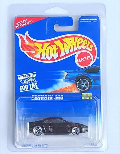 Hot Wheels Black Ferrari 348 Collector #443 Coolest to Collect Card 5 DOT Wheel