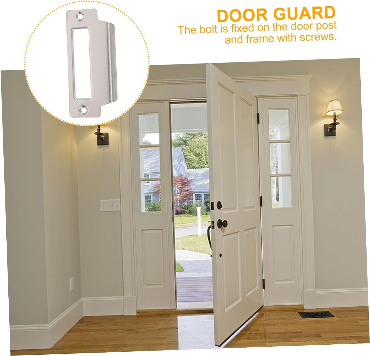 Gadpiparty 5pcs Door Security Plate Kit Door Guard and Frame Repair for Enhanced Home Safety Easy Installation Design