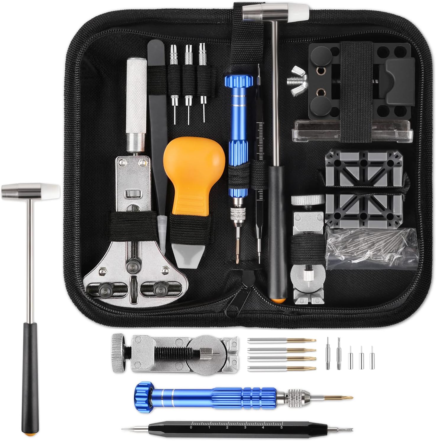 YISSVIC Watch Repair Kit 183 PCS Watch Repair Tools Watch Battery Replacement Tool Kit Spring Bar Tool Watch Band Link Pin Tool Set with Carrying Case : Clothing, Shoes & Jewelry