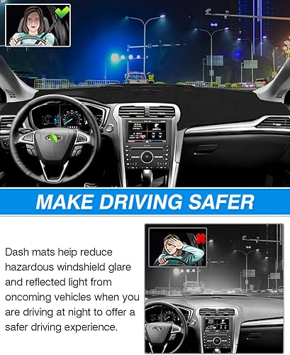 Miniatura 7 de Cartist Funda para tablero para Ford Fusion 2013-2020, accesorios para salpicadero, tapete antideslizante antideslizante (material de gamuza