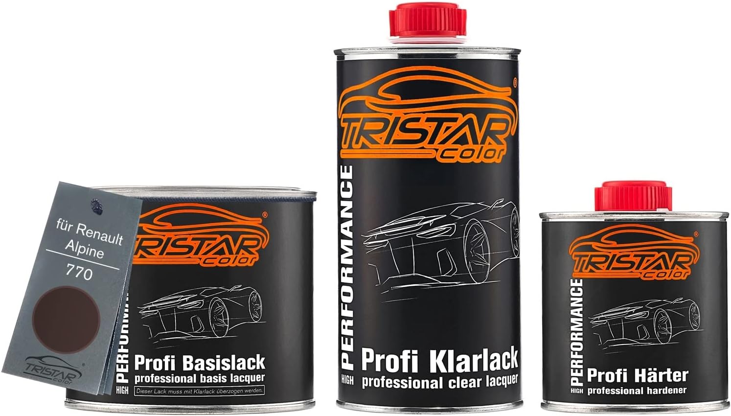 Car paint Set can ready-to-spray for Renault/Alpine 770 Tete De Negre Base coat + 2K clear coat 1.25l