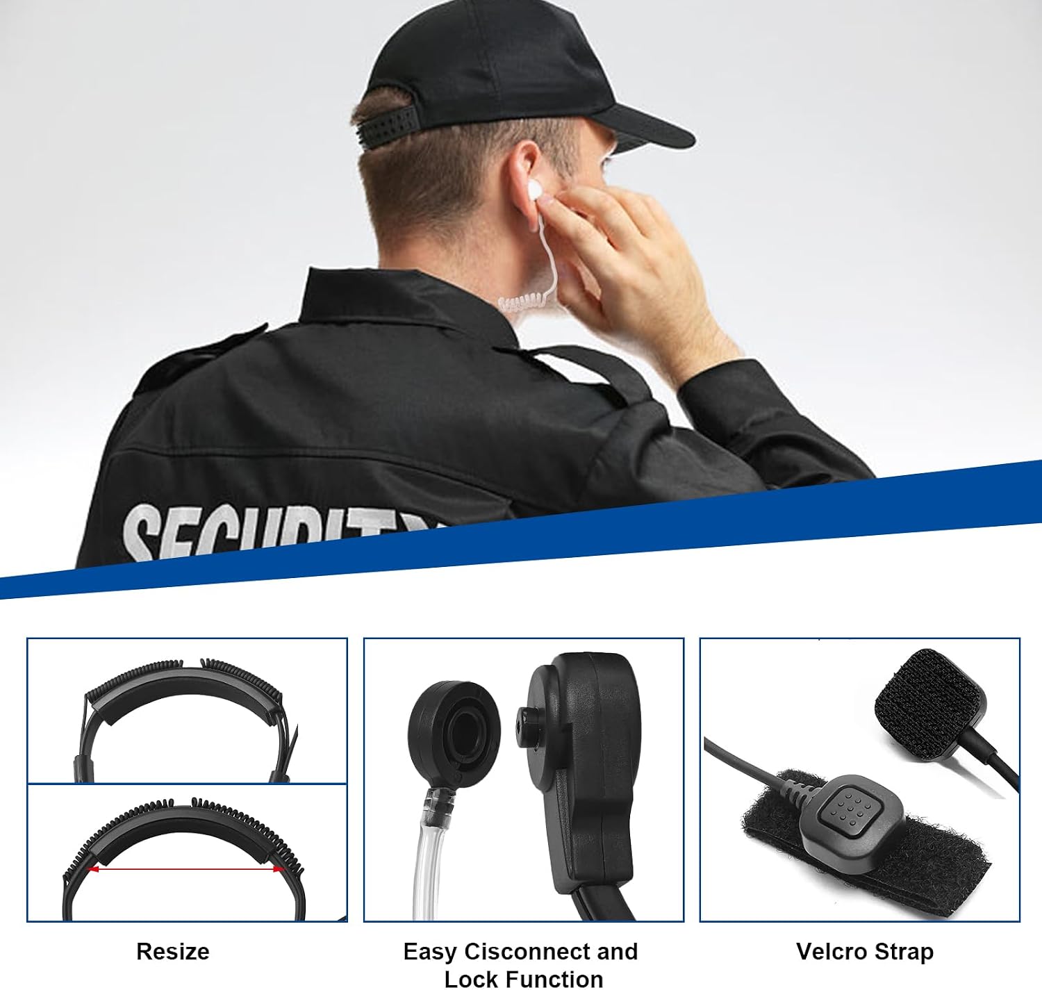 5 Pack Tactical Throat Mic Headset Earpiece for Baofeng UV5R UV5R+ UV-82 UV-82HP BF-888S Walkie Talkie Acoutic Tube Earpiece PTT for Kenwood 2 Way Radio