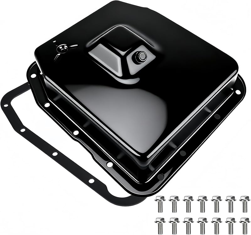 Cárter de óleo da transmissão KOONDHEEND 265-813 com bujão para Ford, Lincoln e Mercury – Kit com junta e 14 parafusos