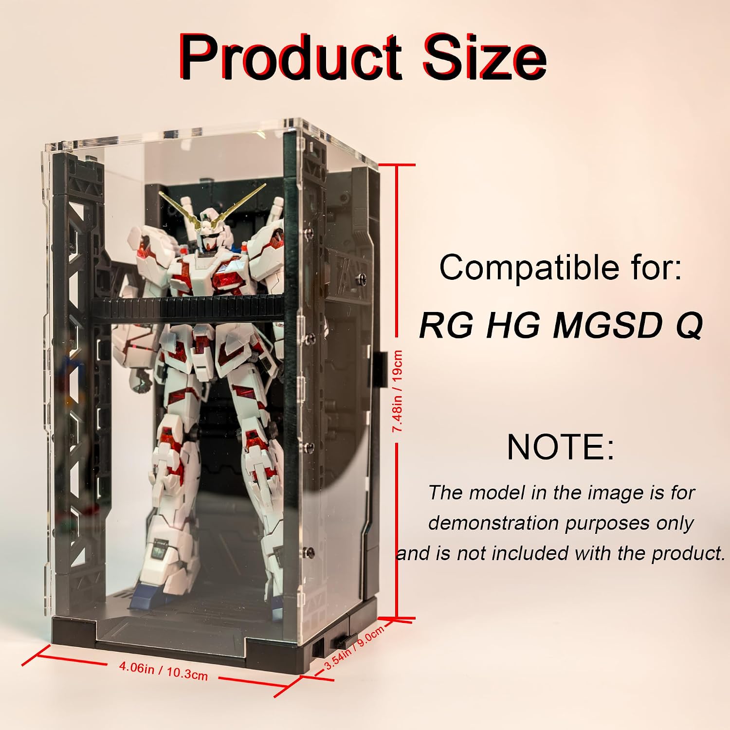 LBASE Upgraded Interlocking Display Case and Acrylic Dust Cover for Gundam | RG HG SD MGSD 1/144 Gunpla Models/Collectibles Action Figures, Comes with Premium Gift Box