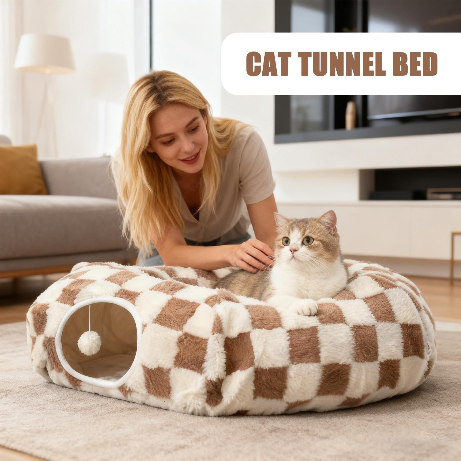 Tunnel Donut pour Chat Nid Lavable et Mignon