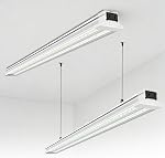 Zaltris 4FT LED Shop Lights, Plug-in 4’ LED Shop Light Fixtures Linkable, 5000K Commercial Bay Lighting for Workshop, Warehouse, Garage, AC100-277V, Hanging Surface Mount, ETL Listed, 2Pcak