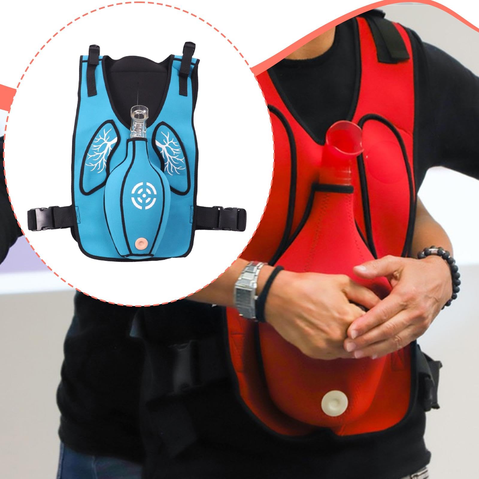 Anti Soffocamento Gilet Heimlich per Addestramento Emergenza Modello Pratica Respiratoria Dispositivi Didattici per Insegnamento Accessori So, Blu per Gli Adulti