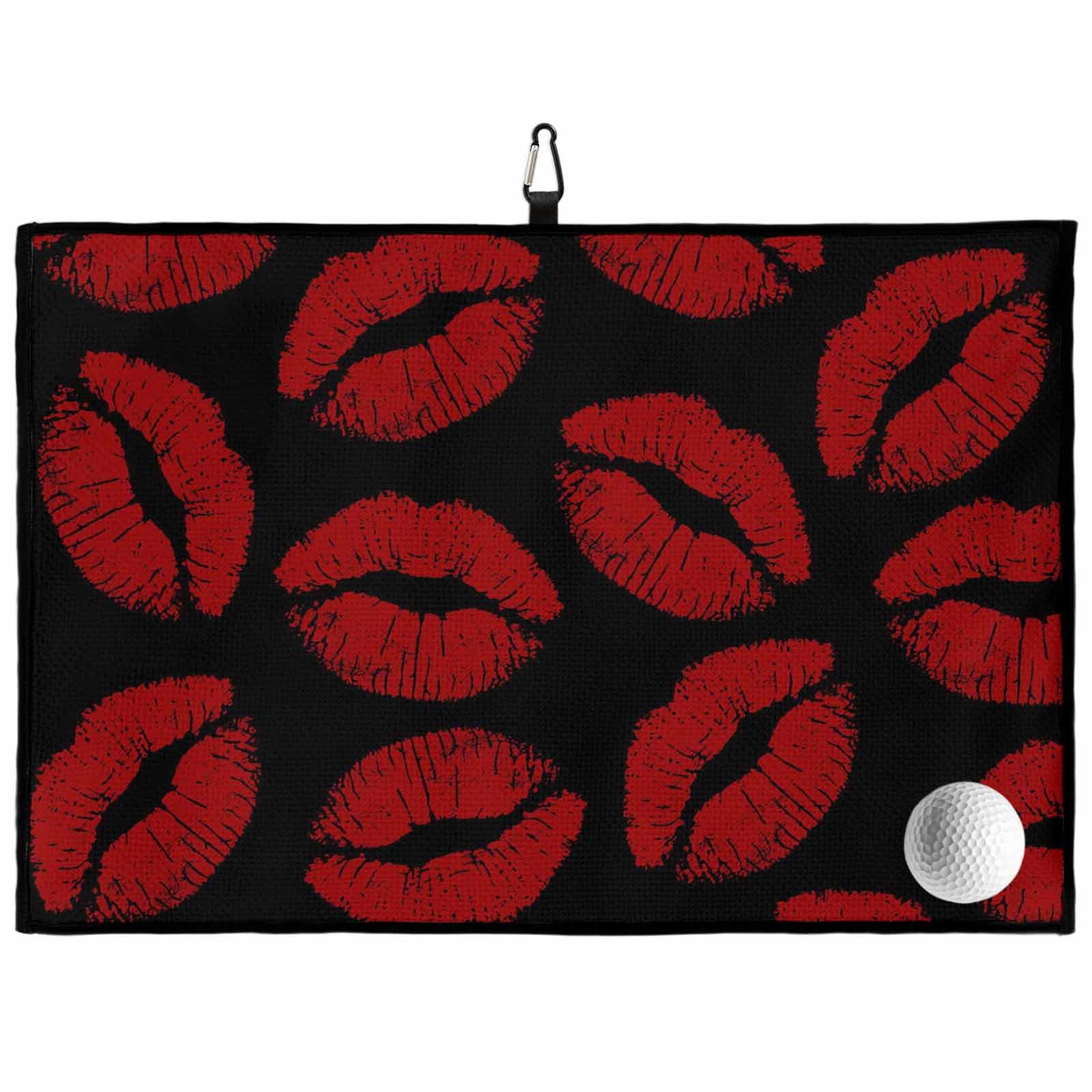 Teamery Golf Towel for Golf Bags, Print Black Background Golf Accessories for Men, Cooling Towels with Carabiner Clip, 24x16in Waffle Microfiber Yoga