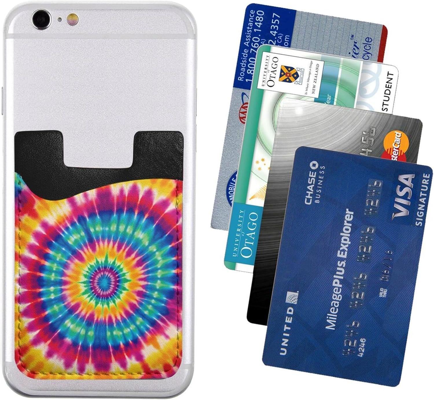 Tie Dye Pattern Phone Card Holder Leather Slim Phone Wallet image 2