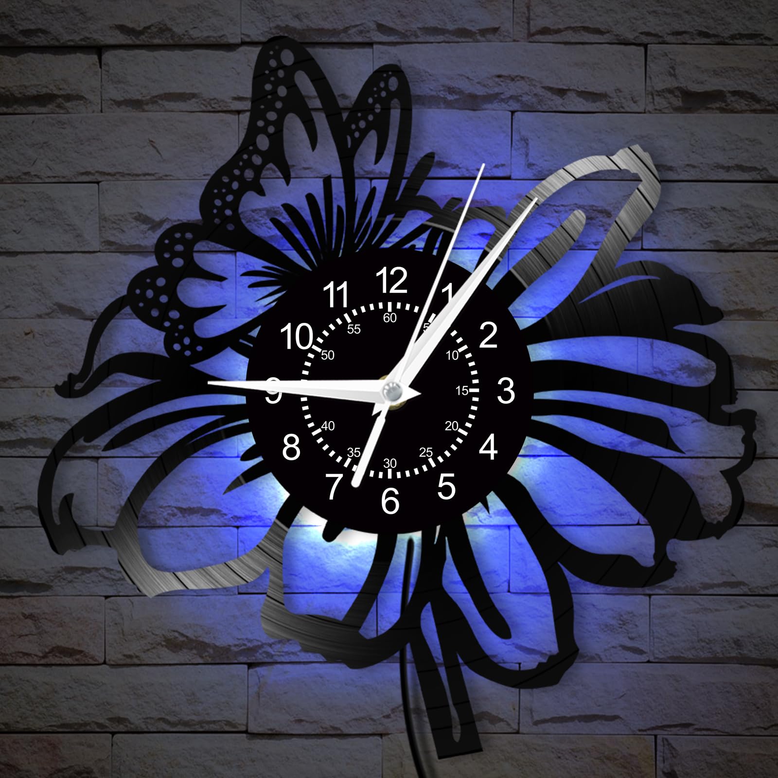 Amazon.com: Timeglow Flowers with a Butterfly Wall Clock, 7 Colors