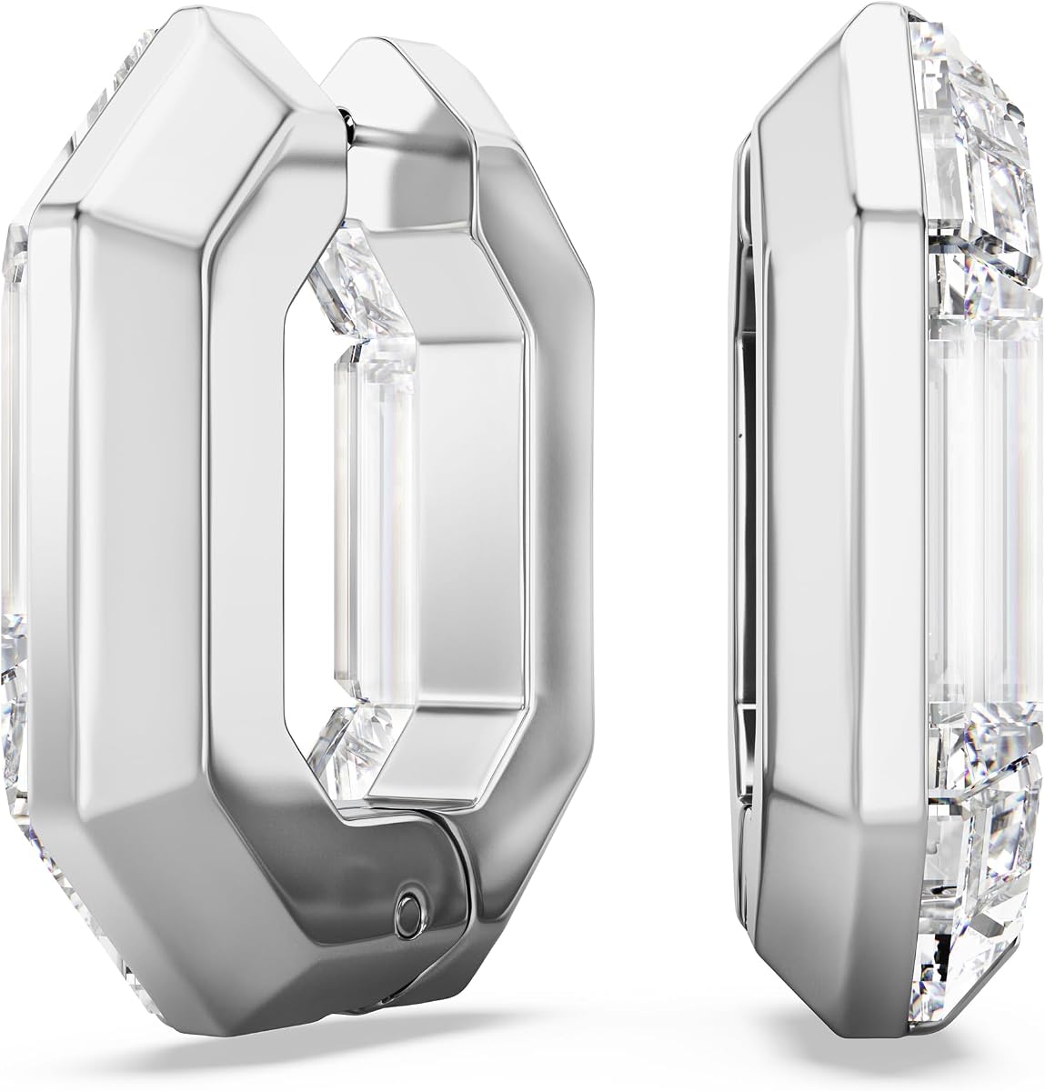 Pendientes de aro Lucent, forma octogonal, pequeños, transparentes