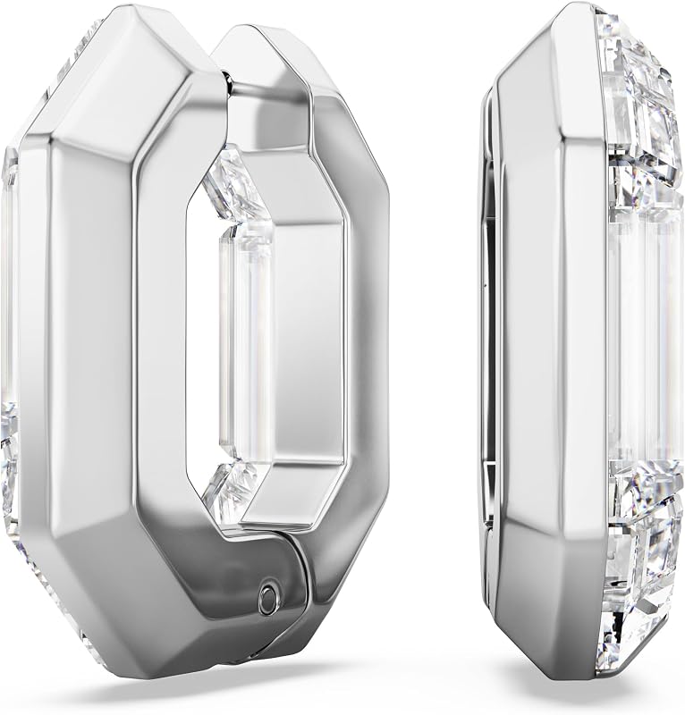 Pendientes de aro Lucent, forma octogonal, pequeños, transparentes