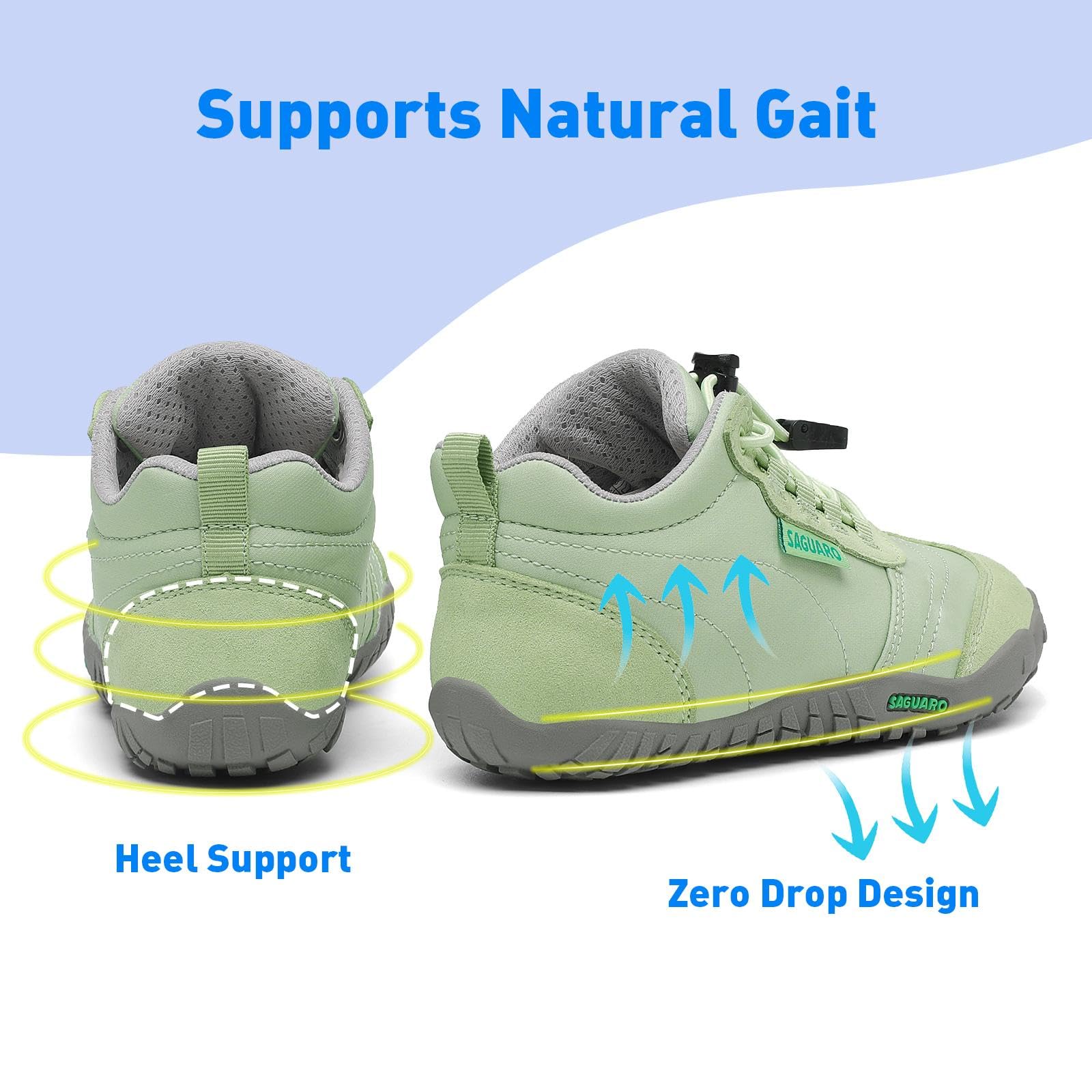 SAGUARO Enfants Chaussures de Trail Garcons Fille Minimaliste Barefoot Baskets Running Sneakers Léger Respirantes 31EU