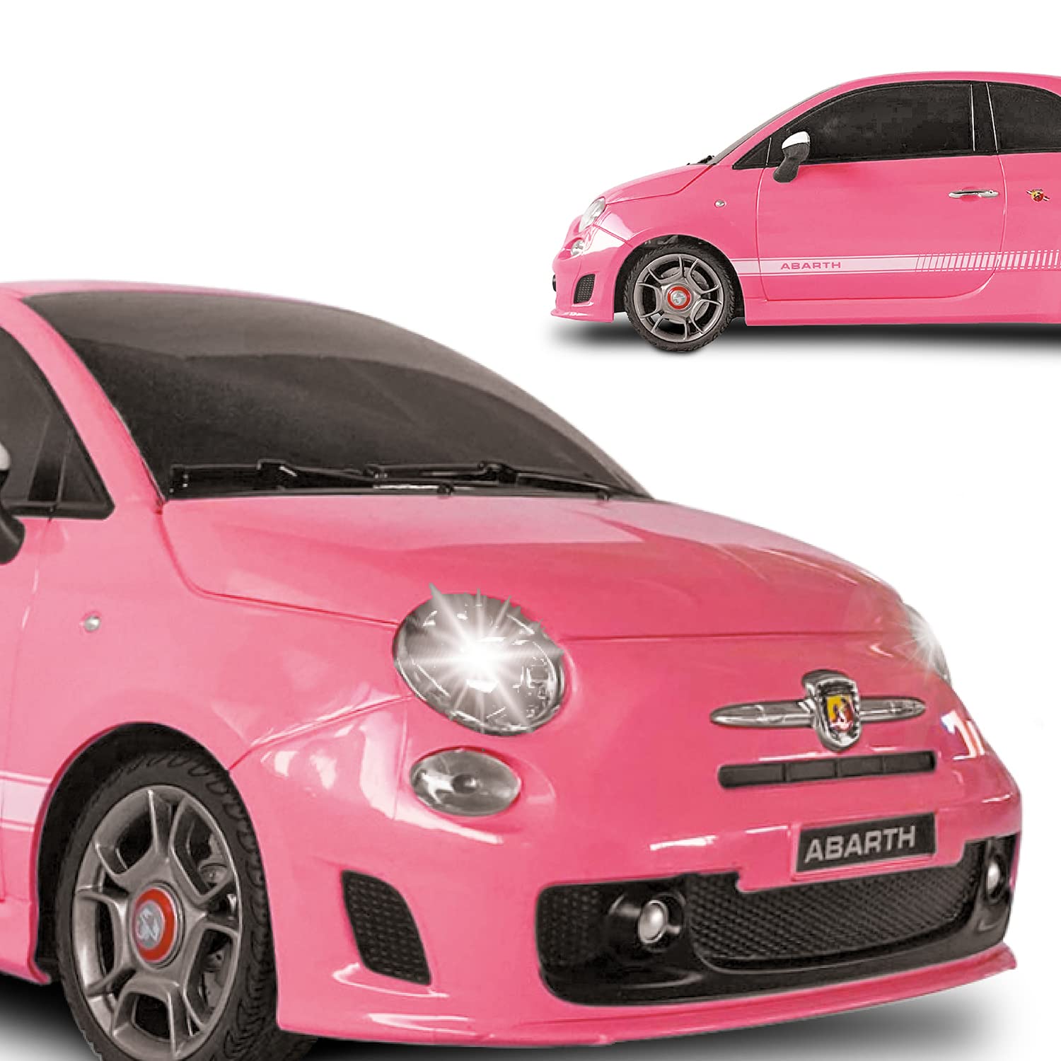 Mondo Motors, ABARTH 500 PINK, model w skali 1: 14, prędkość do 10 km/h, zabawkowy samochód dla dzieci - 63026